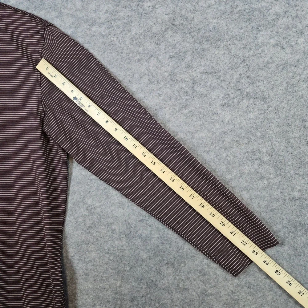 Banana‎ Republic Men's Brown Striped Polo Shirt Size XL 100% Cotton PINHOLE